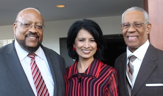 UNPF photo with Vice President Lee, Chancellor Khator and Reverend Lawson
